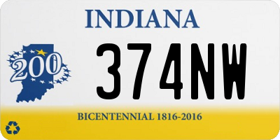 IN license plate 374NW