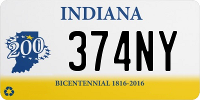 IN license plate 374NY