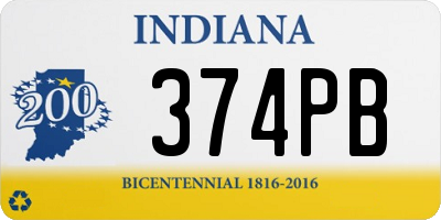 IN license plate 374PB