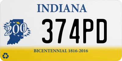 IN license plate 374PD