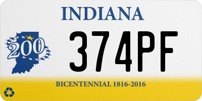 IN license plate 374PF