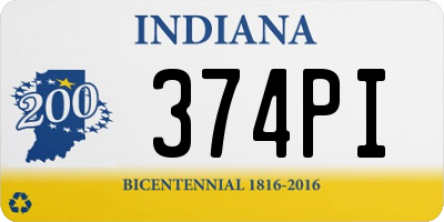 IN license plate 374PI