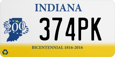 IN license plate 374PK