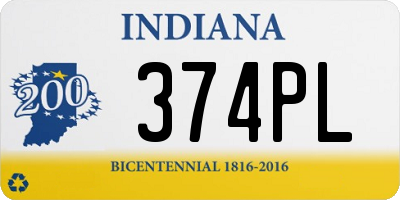 IN license plate 374PL