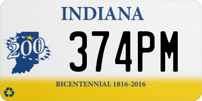 IN license plate 374PM