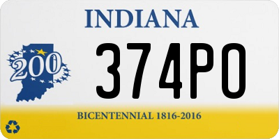 IN license plate 374PO