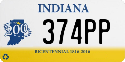 IN license plate 374PP