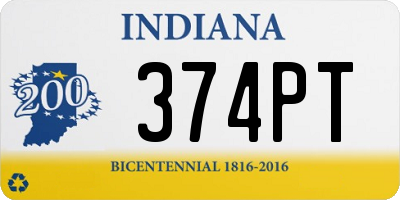 IN license plate 374PT