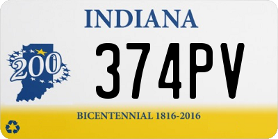 IN license plate 374PV