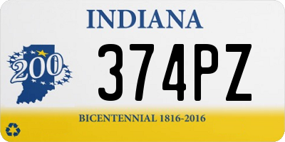 IN license plate 374PZ