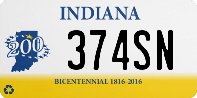 IN license plate 374SN