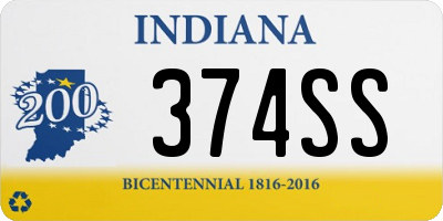 IN license plate 374SS