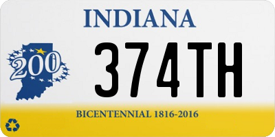 IN license plate 374TH
