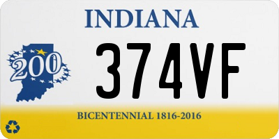 IN license plate 374VF
