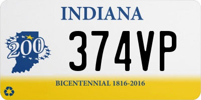 IN license plate 374VP