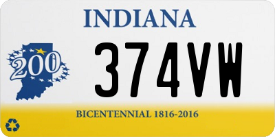 IN license plate 374VW