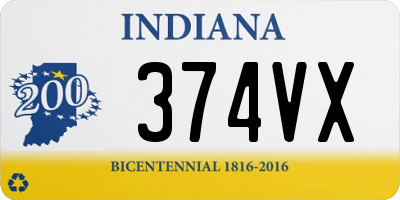 IN license plate 374VX