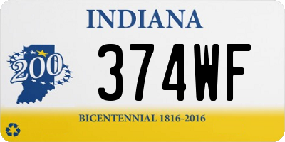 IN license plate 374WF