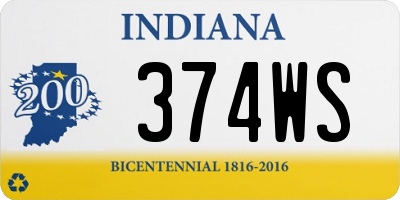 IN license plate 374WS
