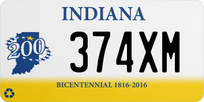 IN license plate 374XM