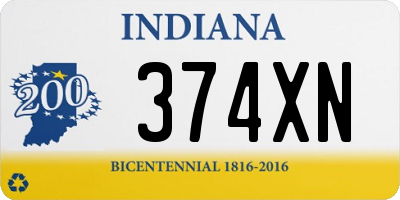 IN license plate 374XN