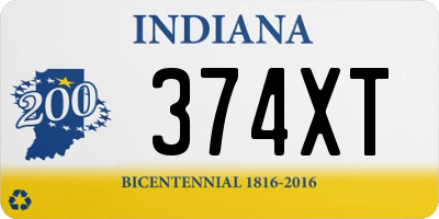 IN license plate 374XT