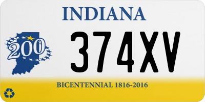 IN license plate 374XV