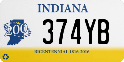 IN license plate 374YB