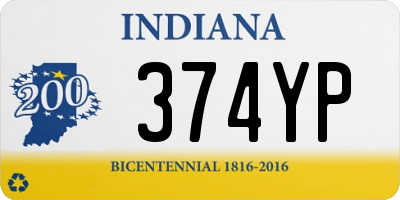 IN license plate 374YP