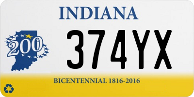 IN license plate 374YX