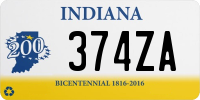 IN license plate 374ZA