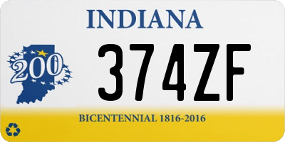 IN license plate 374ZF