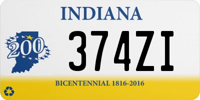 IN license plate 374ZI