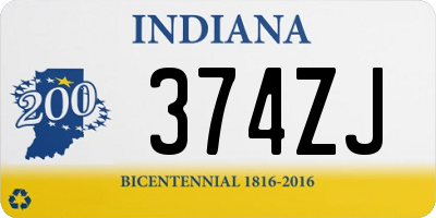 IN license plate 374ZJ