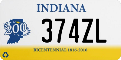 IN license plate 374ZL