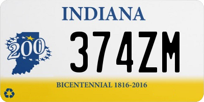 IN license plate 374ZM