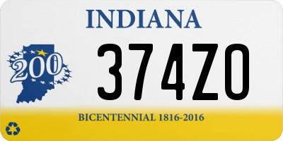 IN license plate 374ZO