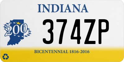 IN license plate 374ZP