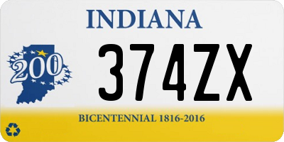 IN license plate 374ZX