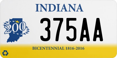 IN license plate 375AA