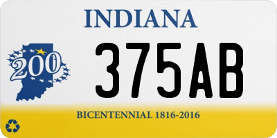 IN license plate 375AB