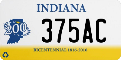 IN license plate 375AC