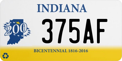 IN license plate 375AF