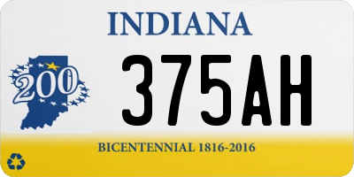 IN license plate 375AH