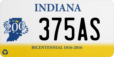 IN license plate 375AS