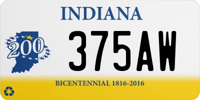 IN license plate 375AW