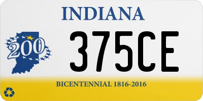 IN license plate 375CE