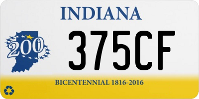 IN license plate 375CF