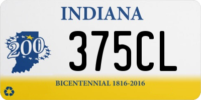 IN license plate 375CL