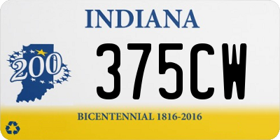 IN license plate 375CW